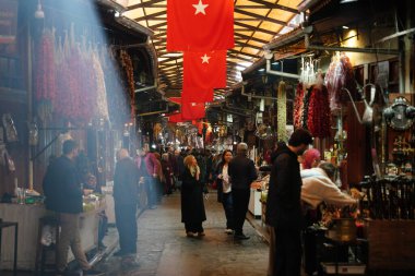 GAZIANTEP, TURKIYE - FEBRUARY 01, 2025: Historic Coppersmith bazaar in Gaziantep clipart