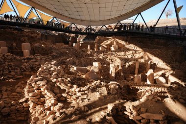 SANLIURFA, TURKIYE - ŞUBAT 01, 2025: Şanlıurfa 'daki Göbekli Tepe Neolitik Arkeolojik Alanı
