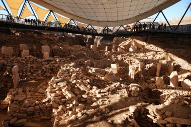 SANLIURFA, TURKIYE - ŞUBAT 01, 2025: Şanlıurfa 'daki Göbekli Tepe Neolitik Arkeolojik Alanı