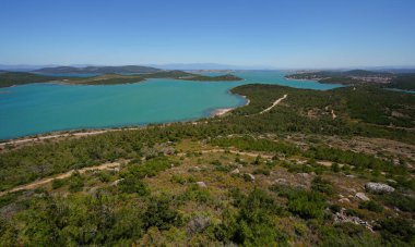 Ayvalik, Balikesir Şehri, Türkiye 'deki Seytan Sofrasi Tepesinden görüntü