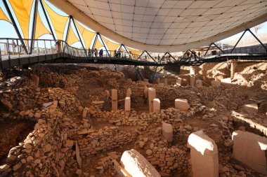 SANLIURFA, TURKIYE - ŞUBAT 01, 2025: Şanlıurfa 'daki Göbekli Tepe Neolitik Arkeolojik Alanı