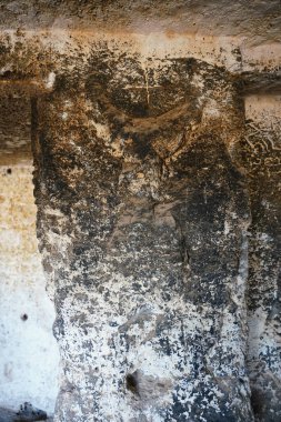 SANLIURFA, TÜRKİYE - Şubat 02, 2025: Şanlıurfa 'daki Sumatar Harabelerinde Pognons mağarası