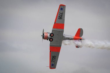 ESKISEHIR, TURKIYE - 22 Eylül 2024: Sivrihisar SHG Hava Gösterisinde Özel Kuzey Amerika AT-6G Texan (SA079)