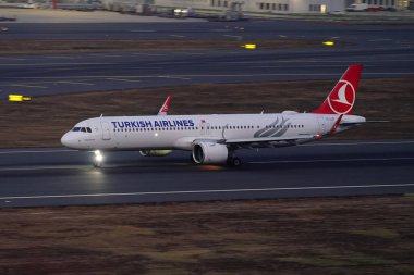 ISTANBUL, TURKIYE - JULY 11, 2024: Turkish Airlines Airbus A321-271NX (8740) take-off from Istanbul International Airport clipart