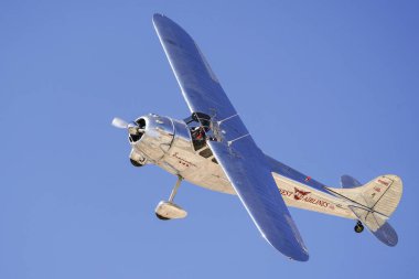 ESKISEHIR, TURKIYE - 22 Eylül 2024: Sivrihisar SHG Hava Gösterisinde Er Cessna 195A (7594)