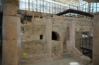 GAZIANTEP, TÜRKİYE - ŞUBAT 01, 2025: Zeugma Antik Şehir Harabeleri