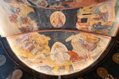 İSTANBUL, TURKIYE - Mart 01, 2025: Chora Kilisesi 'nde Fresco, Fstih Bölgesi' nde Kariye Camii