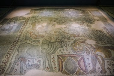 GAZIANTEP, TURKIYE - Şubat 01, 2025: Zeugma Mozaik Müzesinde Mozaik