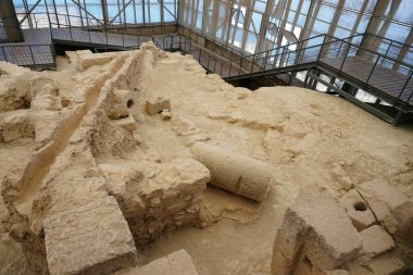 GAZIANTEP, TÜRKİYE - ŞUBAT 01, 2025: Zeugma Antik Şehir Harabeleri