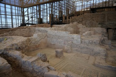 GAZIANTEP, TÜRKİYE - ŞUBAT 01, 2025: Zeugma Antik Şehir Harabeleri