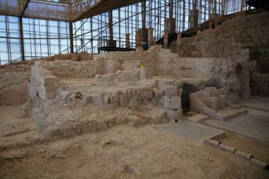GAZIANTEP, TÜRKİYE - ŞUBAT 01, 2025: Zeugma Antik Şehir Harabeleri