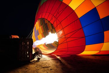 Kapadokya 'da Sıcak Hava Balonu, Nevsehir Şehri, Türkiye