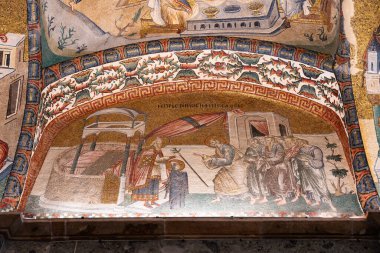 İSTANBUL, TURKIYE - Mart 01, 2025: Chora Kilisesi 'nde Mozaik, Fstih Bölgesi' nde Kariye Camii