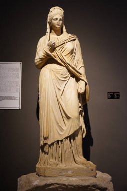 ANTALYA, TURKIYE - 23 Mart 2025: Antalya Arkeoloji Müzesinde Plancia Magna Heykeli