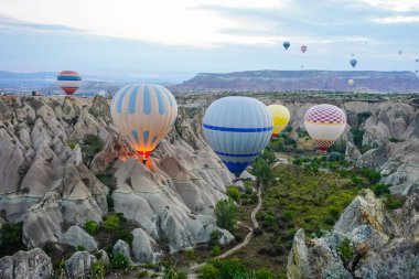 Kapadokya 'da Sıcak Hava Balonu, Nevsehir Şehri, Türkiye