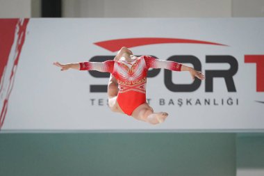 ANTALYA, TURKIYE - 23 Mart 2025: Zhuofan Tian FIG Artistik Jimnastik Aletleri Dünya Kupası 2025, Antalya
