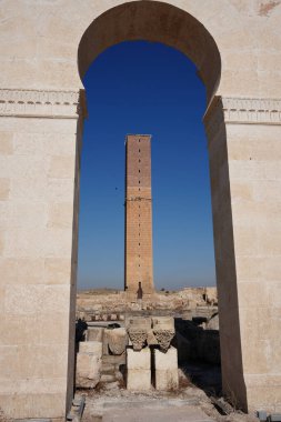 Harran Ulu Camii 'ndeki kule ve Şanlıurfa Üniversitesi, Türkiye