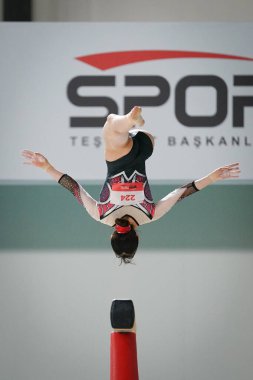 ANTALYA, TURKIYE - 23 Mart 2025: Aiko SUGIHARA FIG Artistik Jimnastik Aletleri Dünya Kupası 2025, Antalya