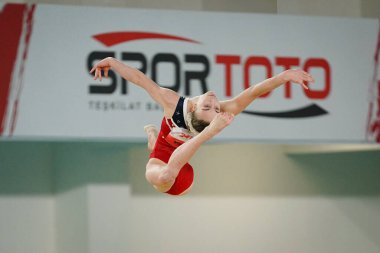 ANTALYA, TURKIYE - 23 Mart 2025: Claire PEASE FIG Artistik Jimnastik Aygıtları Dünya Kupası 2025, Antalya