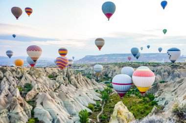Kapadokya 'da Sıcak Hava Balonu, Nevsehir Şehri, Türkiye