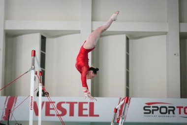 ANTALYA, TURKIYE - 22 Mart 2025: Nazli SAVRANBASI FIG Artistik Jimnastik Aletleri Dünya Kupası 2025, Antalya