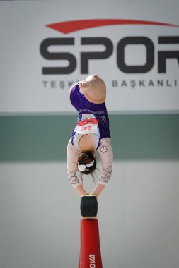 ANTALYA, TURKIYE - 23 Mart 2025: Pin-Ju LAI FIG Artistik Jimnastik Aletleri Dünya Kupası 2025, Antalya