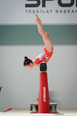 ANTALYA, TURKIYE - 23 Mart 2025: Zhuofan Tian FIG Artistik Jimnastik Aletleri Dünya Kupası 2025, Antalya