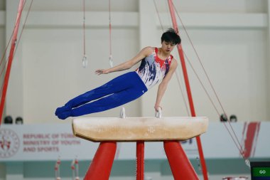 ANTALYA, TURKIYE - 22 Mart 2025: Brandon DANG FIG Artistik Jimnastik Aletleri Dünya Kupası 2025, Antalya