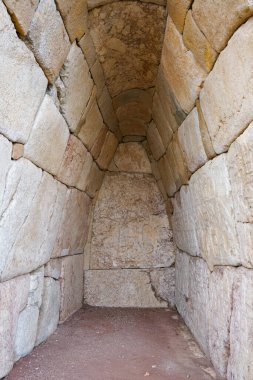 Corum City, Türkiye 'deki Hattusa Antik Kentinde yardım ve hiyeroglifler