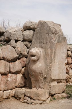 Hattusa 'daki Aslan Kapısı Corum City, Türkiye' deki Antik Şehir