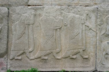 Alacahoyuk Antik Kenti, Corum Şehri, Türkiye 'deki Sfenks kapısında yardım