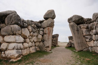 Corum City, Türkiye 'deki Hattusa Antik Kentinde Kralların Kapısı