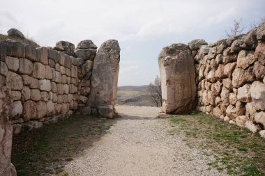 Hattusa 'daki Aslan Kapısı Corum City, Türkiye' deki Antik Şehir