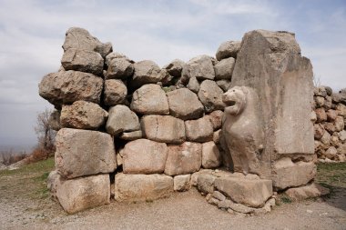 Hattusa 'daki Aslan Kapısı Corum City, Türkiye' deki Antik Şehir