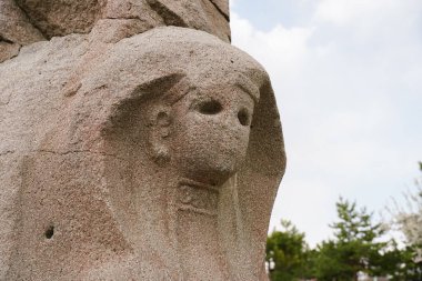 Alacahoyuk Antik Kenti, Corum Şehri, Türkiye 'deki Sfenks Kapısı