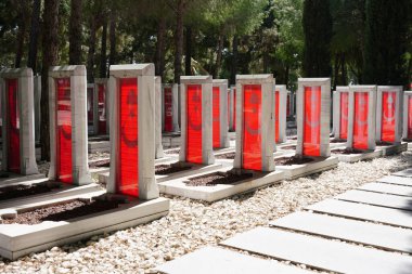 CANAKKALE, TURKIYE - 23 Nisan 2025: Çanakkale Şehitleri Anıtı 'ndaki Sembolik Mezarlık, Gelibolu