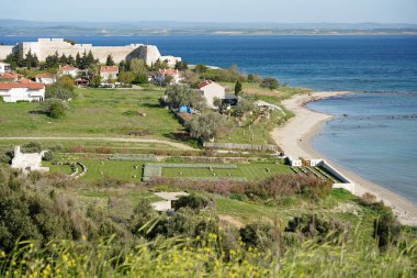 Gelibolu 'daki V Plajı ve Seddulbahir Şatosu, Çanakkale, Türkiye
