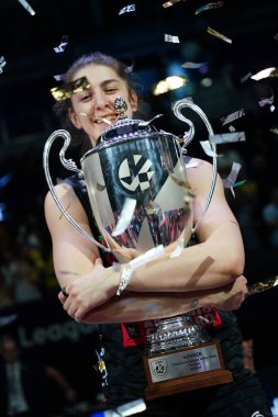 ISTANBUL, TURKIYE - Mayıs 04, 2025: Imoco Volley Conegliano oyuncusu Ulker Sports Arena 'da CEV Şampiyonlar Ligi Volley Finali' ni kazandı