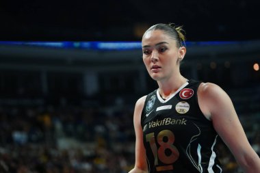 ISTANBUL, TURKIYE - MAYIS 03, 2025: Vakıfbank 'ta Zehra Gunes - Savino Del Bene Scandicci CEV Şampiyonlar Ligi Volley Şampiyonlar Ligi 4. Yarıfinal Ulker Sports Arena Finali