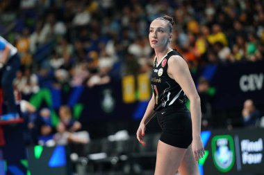 ISTANBUL, TURKIYE - Mayıs 03, 2025: Sila Caliskan Vakifbank 'ta Savino Del Bene Scandicci CEV Şampiyonlar Ligi Volley Şampiyonlar Ligi Şampiyonlar Ligi' nin Ulker Sports Arena 'da oynanan 4.