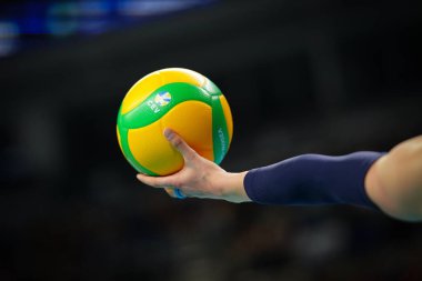 ISTANBUL, TURKIYE - Mayıs 03, 2025: Mikasa V200W-CEV Voleybol Şampiyonlar Ligi Şampiyonlar Ligi Voleybol Finali Dördüncü Maçı