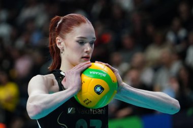 ISTANBUL, TURKIYE - Mayıs 03, 2025: Marina Markova Vakifbank ile Savino Del Bene Scandicci CEV Şampiyonlar Ligi Volley Şampiyonlar Ligi Şampiyonlar Ligi Ulker Sports Arena 'da oynanan 4.