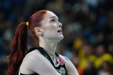 ISTANBUL, TURKIYE - Mayıs 03, 2025: Marina Markova Vakifbank ile Savino Del Bene Scandicci CEV Şampiyonlar Ligi Volley Şampiyonlar Ligi Şampiyonlar Ligi Ulker Sports Arena 'da oynanan 4.