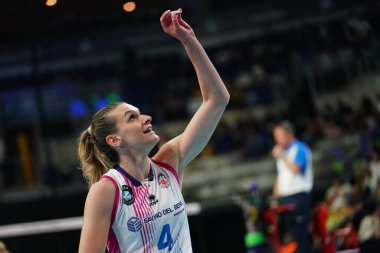 ISTANBUL, TURKIYE - Mayıs 03, 2025: Vakifbank 'ta Britt Herbots, Savino Del Bene Scandicci CEV Şampiyonlar Ligi Volley Şampiyonlar Ligi' nin Ulker Sports Arena 'da oynanan 4.