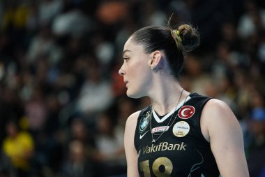 ISTANBUL, TURKIYE - MAYIS 03, 2025: Vakıfbank 'ta Zehra Gunes - Savino Del Bene Scandicci CEV Şampiyonlar Ligi Volley Şampiyonlar Ligi 4. Yarıfinal Ulker Sports Arena Finali