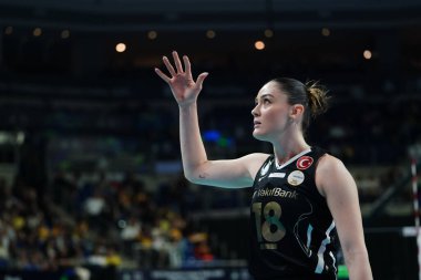ISTANBUL, TURKIYE - MAYIS 03, 2025: Vakıfbank 'ta Zehra Gunes - Savino Del Bene Scandicci CEV Şampiyonlar Ligi Volley Şampiyonlar Ligi 4. Yarıfinal Ulker Sports Arena Finali