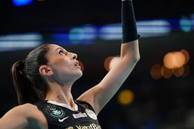 ISTANBUL, TURKIYE - MAYIS 03, 2025: Vakifbank 'ta Derya Cebecioğlu - Savino Del Bene Scandicci CEV Şampiyonlar Ligi Volley Şampiyonlar Ligi Ulker Sports Arena Final Maçı' nda 4.