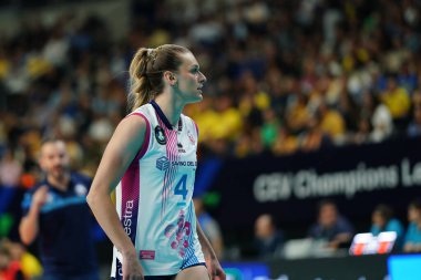 ISTANBUL, TURKIYE - Mayıs 03, 2025: Vakifbank 'ta Britt Herbots, Savino Del Bene Scandicci CEV Şampiyonlar Ligi Volley Şampiyonlar Ligi' nin Ulker Sports Arena 'da oynanan 4.