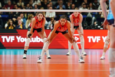 ISTANBUL, TURKIYE - Mayıs 03, 2025: Vero Volley Milano 'da Cristina Chirichella Imoco Volley Conegliano' ya karşı CEV Şampiyonlar Ligi Volley Şampiyonlar Ligi Ulker Sports Arena 'da oynanan 4.