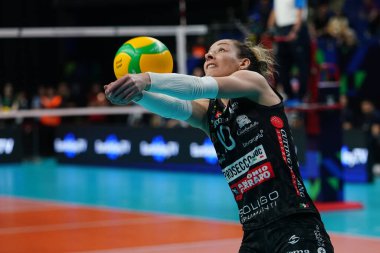 ISTANBUL, TURKIYE - Mayıs 03, 2025: Monica De Gennaro, Vero Volley Milano, Imoco Volley Conegliano CEV Şampiyonlar Ligi Şampiyonlar Ligi 'nin Ulker Sports Arena' da oynanan 4.